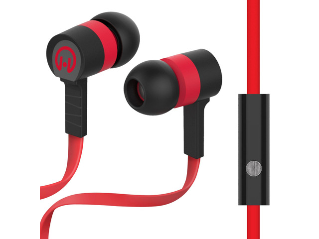 HyperGear Low Ryder Earphones w/Mic 3.5mm - Red
