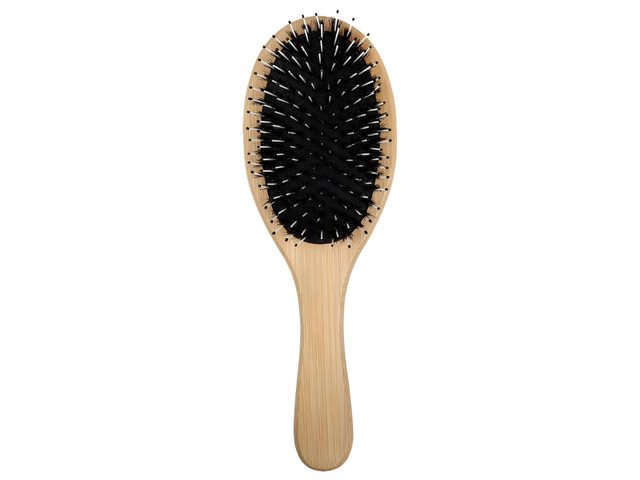 Relaxus Beauty Boar & Nylon Bristle Bamboo 3.25' Oval Paddle Hair Brush - Wood