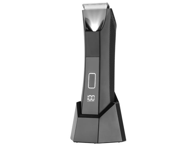 VYSN 2-in-1 Electric Body Trimmer for Men, Cordless Beard & Groin Shaver, Waterproof IPX7 Razor with LED & LCD Display - Black