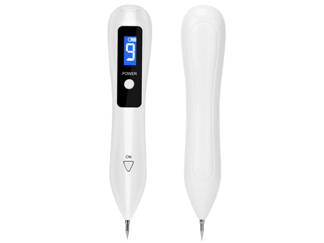 VYSN Skin Tag Repair Kit Portable Beauty Equipment Multi-Level with Home Usage USB Charging LCD Level Adjustable 6 Replaceable Needles - White