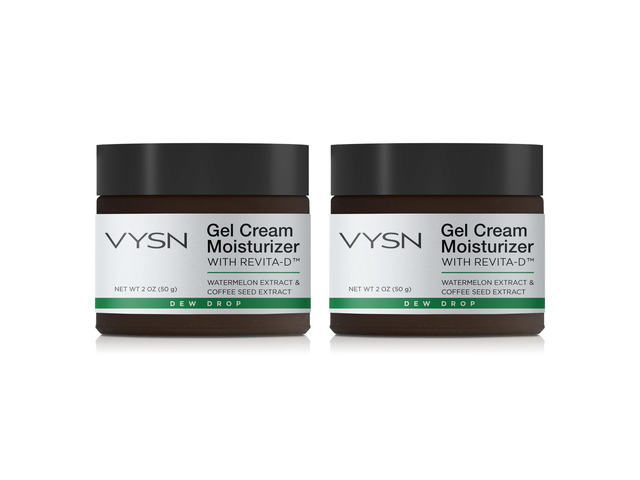 Vista Gel Cream Moisturizer with ReVita-D - Watermelon Extract & Coffee Seed Extract - 2-Pack - No Color