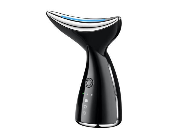 Vista SkinAura Portable LED Photon Rejuvenation Device - 3-Color Anti-Aging Face and Neck Beauty Tool - Black