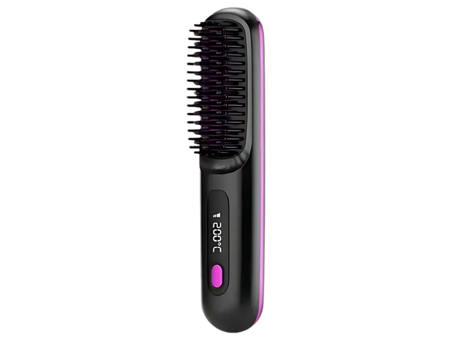 VYSN HeatWave 2-in-1 Mini Wireless Straightening Comb - Black