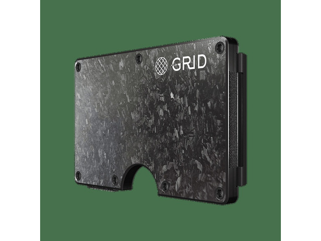 GRID Wallet Forged Carbon Money Clip Wallet, Slim RFID Card Holder, Lightweight Minimalist Front Pocket Wallet - Forged Carbon