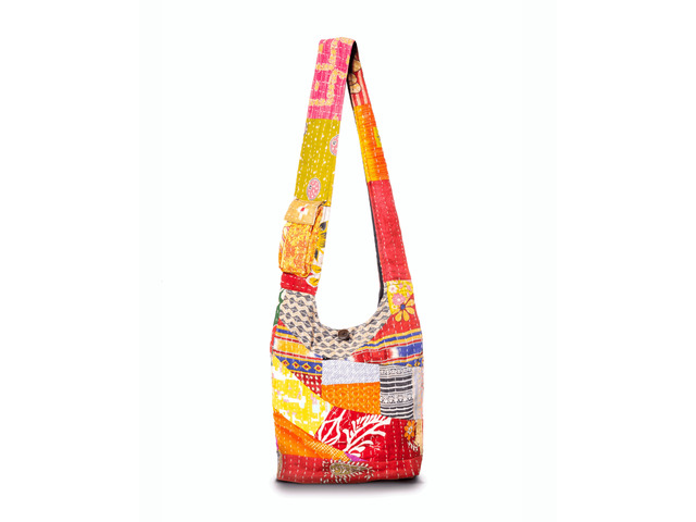 Kathmandu Collection Kantha Patchwork Hobo Bag - Multi