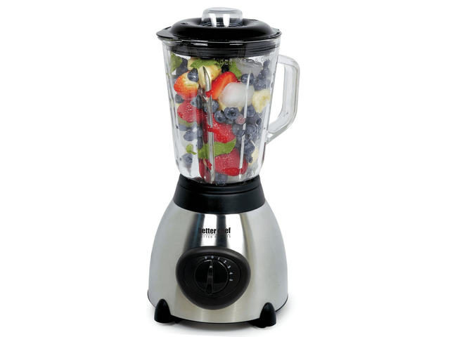 Better Chef 500-Watt 5-Speed Stainless Base Glass Jar Blender - Steel