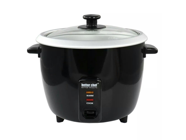Better Chef 8-Cup(16-Cup Cooked) Rice Cooker With Cup & Paddle - Black