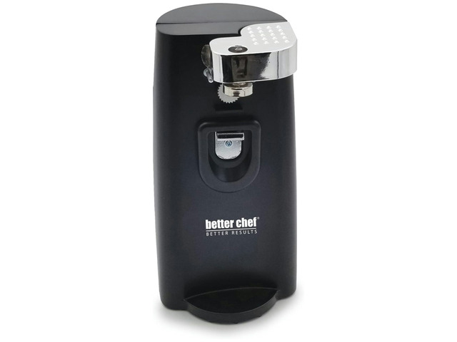 Better Chef Tall Can Opener With Knife Sharpener/Bottle Opener - Black