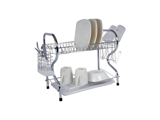 Better Chef 22-Inch 2-Tier Chrome Dish Rack - Chrome