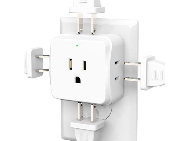 DEPOW Multi Plug Wall Outlet 2 Pack, 5 Outlets Plug Adapter,Outlet Splitter Cruise Ship Essentials, Wall Outlet Extender for Travel, Home, Office,...