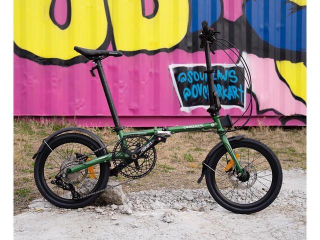 The Origami Lotus packs a lot of performance into a compact and sporty package. Chromoly frame, 16' wheels, 9-speed gear set, 58T chainring, and...