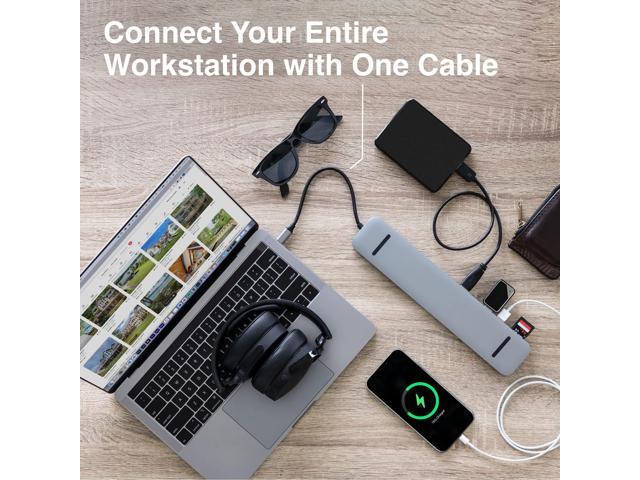 SideTrak 4K Docking Station 13-in-1 - USB-C, USB-A 3.0, HDMI, 4k 60Hz Display, Ethernet, Audio Jack, Windows MST, Mac SST Dell Docking Station,...