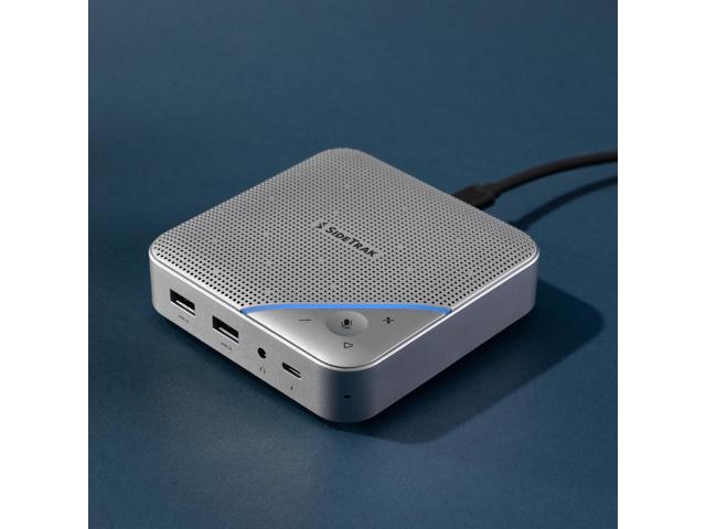 SideTrak Speaker Hub Portable Audio Docking Station with 360 Degree Sound Input and Smart Noise Cancelation Conference Speaker and Microphone ...