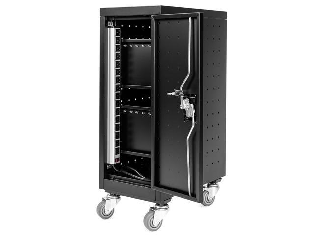 Line Leader Compact 16 Device Rolling Mobile Charging Cart for Chromebooks, Laptops, Tablets, Charging Station For Classrooms and Offices, Includes...