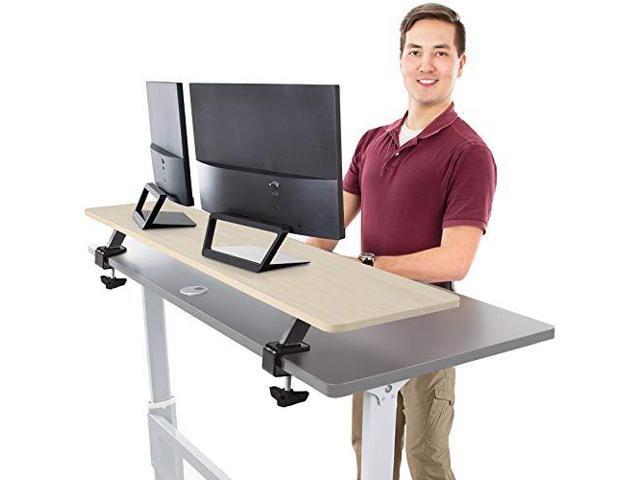 Stand Steady 55 Inch Clamp On Desk Shelf Large Monitor Riser Supports 3 Screens for Extra Storage Ergonomic Monitor Stand Securely Attaches to...
