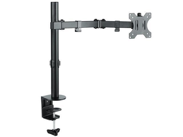 Stand Steady Dual Monitor Mount Clamp-On Height Adjustable Monitor Arm Vesa Mount Fits 1 Screen 13 - 32 Inches Black