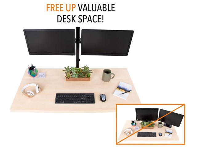 Stand Steady Dual Monitor Mount| Clamp-On Height Adjustable Double Monitor Stand with Desk Clamp| Full Articulation VESA Mount Fits Most LCD/LED Monitors 13-32 Inches | Black - image 2
