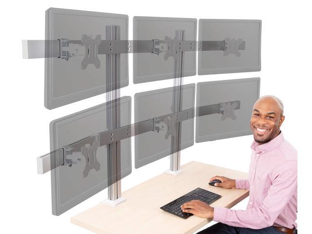 Stand Steady 6 Monitor Mount Desk Setup - Heavy-Duty Height Adjustable Monitor Stand, Swivel Arm with Clamp-On Base, 6 Screen VESA Mount Fits Most...
