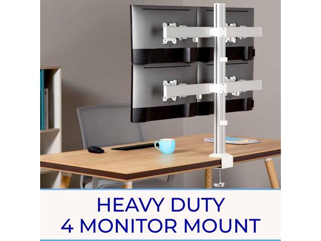 Stand Steady 4 Monitor Mount Desk Setup - Heavy-Duty Height Adjustable Monitor Stand, Swivel Arm with Clamp-On Base, Four Screen VESA Mount Fits...