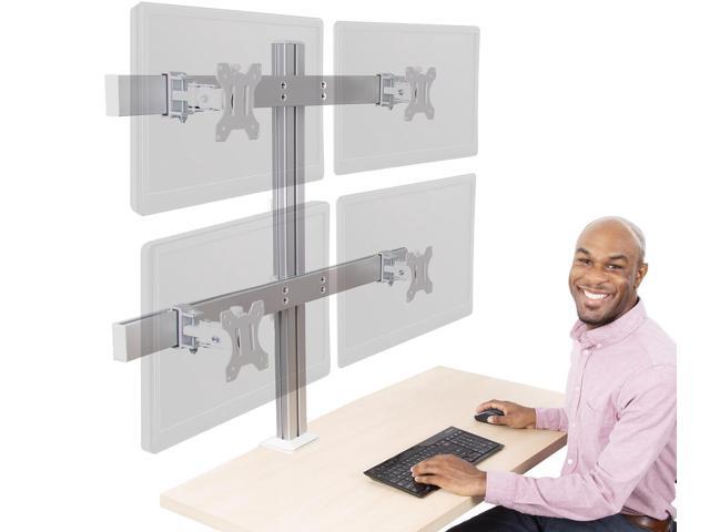 Stand Steady 4 Monitor Mount Desk Setup - Heavy-Duty Height Adjustable Monitor Stand, Swivel Arm with Clamp-On Base, Four Screen VESA Mount Fits...
