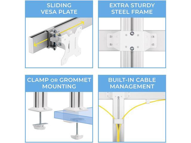 Stand Steady 4 Monitor Mount Desk Setup - Heavy-Duty Height Adjustable Monitor Stand, Swivel Arm with Clamp-On Base, Four Screen VESA Mount Fits...