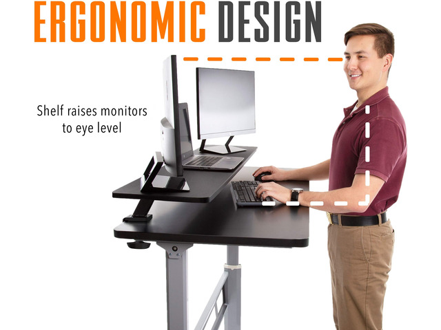 Stand Steady 55 Inch Clamp On Desk Shelf Large Monitor Riser Supports 3 Screens for Extra Storage Ergonomic Monitor Stand Securely Attaches to...