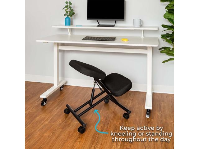 ProErgo Pneumatic Ergonomic Kneeling Chair Fully Adjustable Mobile Office Seating Improve Posture to Relieve Neck & Back Pain Easy Assembly ...