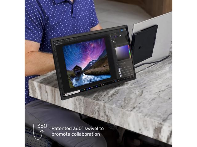 SideTrak Swivel 15.6' Attachable Portable Monitor for Laptop FDH TFT Laptop Dual Screen Mac, PC & Chrome Compatible Swivel Hinge Laptop...