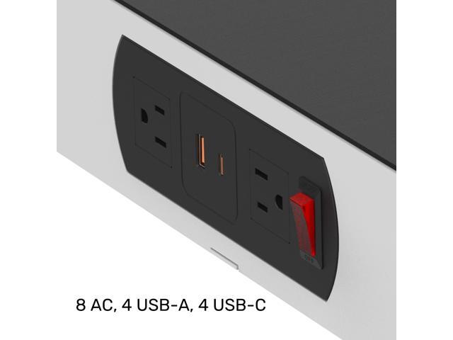Luxor LuxPower Charging Tower, Portable Multi-Device Charging Station with 8 AC Outlets & 8 High-Powered USB Ports, Classroom & Office Charging Hub...
