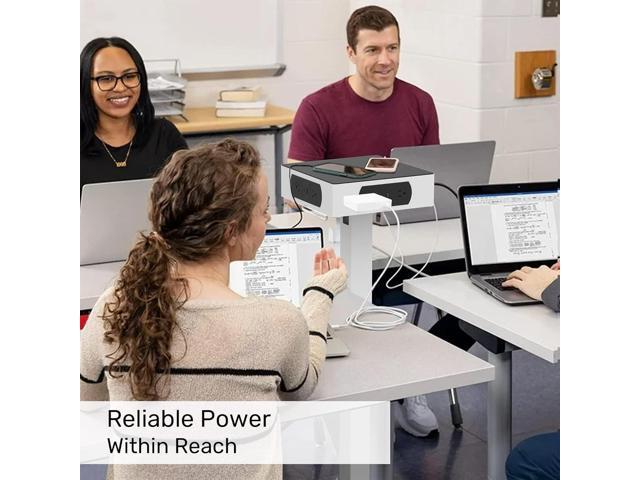 Luxor LuxPower Charging Tower, Portable Multi-Device Charging Station with 8 AC Outlets & 8 High-Powered USB Ports, Classroom & Office Charging Hub...
