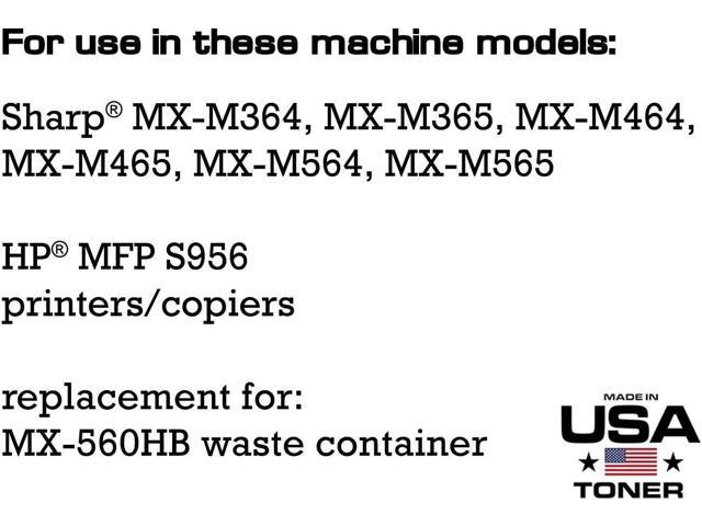 Compatible Waste Toner Container for Sharp MX-M364, MX-M365, MX-M464, MX-M465, MX-M564, MX-M565, MX-560HB, MX560HB (2 Pack)
