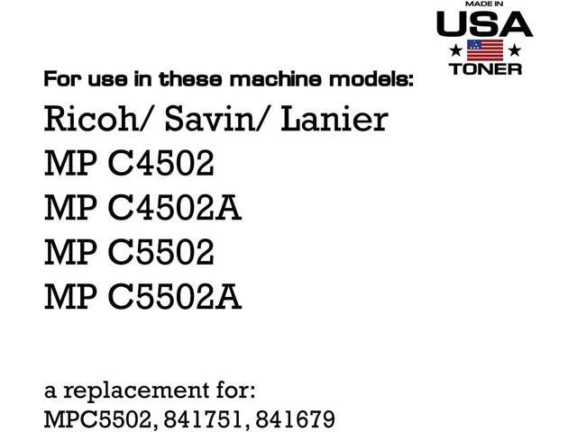 MADE IN USA TONER Compatible Replacement for Ricoh Aficio Savin Lanier MP C4502 MP C5502 841679 841751 (Black, 1 Cartridge) 31,000 Pages