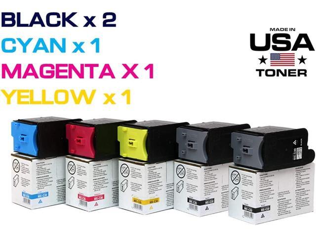 MADE IN USA TONER Compatible Replacement for Sharp MX-C30NT, MX-C250F, C300P, C300W, C301W, C303W, C304W, C305W, C306W (Black x 2, Cyan, Yellow,...