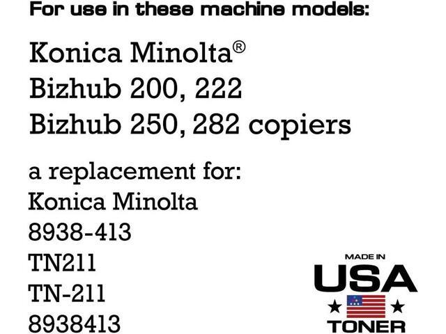 MADE IN USA TONER Compatible Replacement for Konica Minolta TN211, 8938-413 (Black, 3 cartridges)