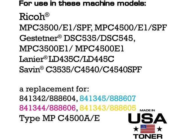MADE IN USA TONER Compatible Replacement for Ricoh MP C3500 MP C4500 888604 888605 888606 888607 (Black, Cyan, Yellow, Magenta, 4 Pack)