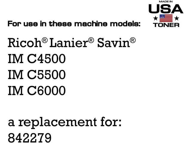 MADE IN USA TONER Compatible Replacement for Ricoh IM C4500 IM C5500 IM C6000 842279- (Black, 2 Pack)