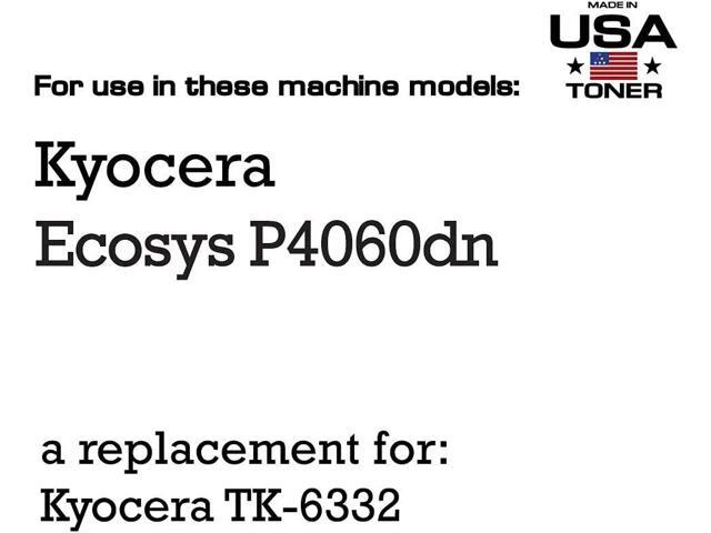 MADE IN USA TONER Compatible Replacement for use in Kyocera Ecosys P4060dn, TK6332K TK-6332K, 1T02RS0US0 (Black, 1 Cartridge)