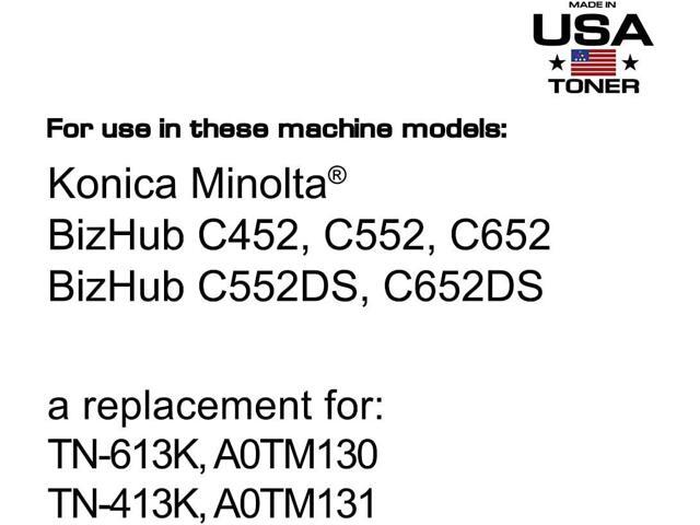 MADE IN USA TONER Compatible Replacement for use in Konica Minolta TN413C, TN613C, bizhub C452, C552, C652, C552DS, C652DS (Cyan, 1 Ctg)