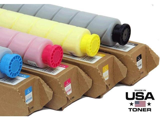 MADE IN USA TONER Compatible Replacement for Ricoh Aficio Savin MP C300, C400, MP C401 (Black, Cyan, Yellow, Magenta, 4 Pack)
