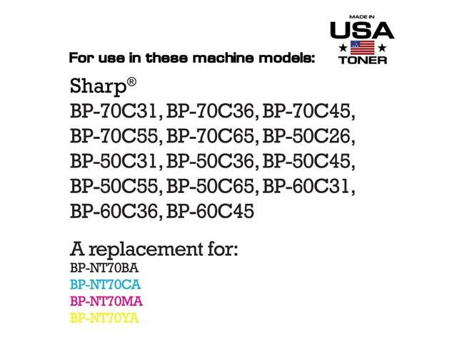 MADE IN USA TONER Compatible Replacement for Sharp BP-70C31, BP-70C36, BP-70C45, BP-70C55, BP-70C65, BP-50C26, BP-50C31, BP-50C36, BP-50C45,...