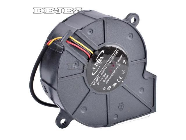 DBTLAP Fan for AB07012UX250301 7cm 12V 0.55A Centrifugal Turbine Projector Blower Cooling Fan-Hole Position Distance 75mm
