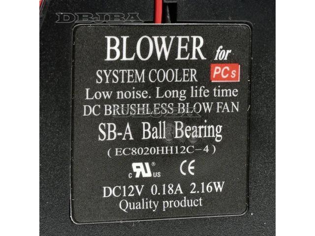 DBTLAP Fan for EC8020HH12C-4 11x9x2cm DC12V 0.18A 2.16W DIY retrofit Cooling Side Blower Fan Cooling Fan