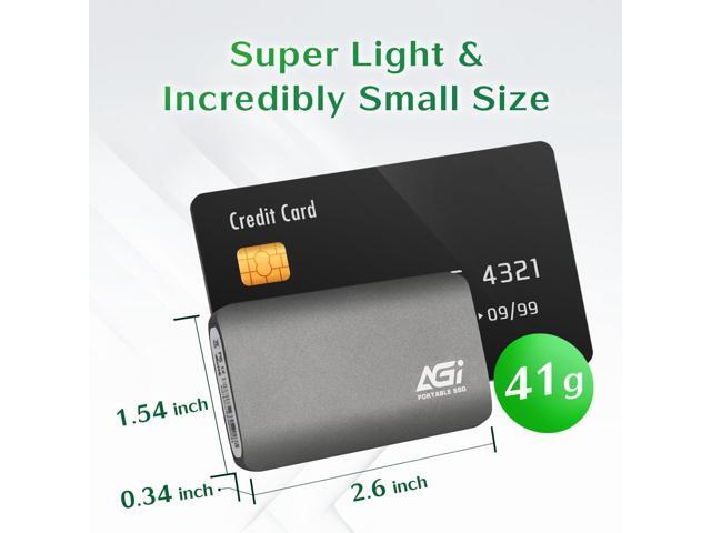 AGI 1TB ED138 Portable External SSD, (R/W Speed up to 550/500 MB/s), USB 3.2 Gen2 Type-C to Type-C/Type-A Cable, Aluminum Housing.