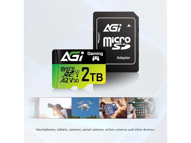 AGI 2TB TF138 MicroSD Memory, High-Capacity Storage Suit for Gaming. MicroSDXC A2 U3 V30 4K UHS-I U3 (Read Speed up to 170 MB/s, Write Speed up to...