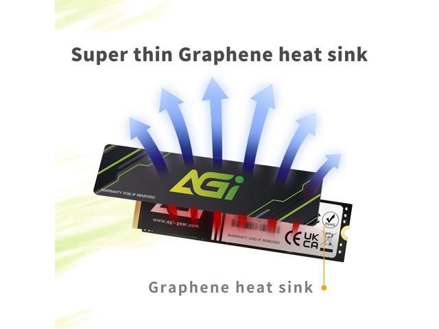 AGI AI818-43 1TB NVMe M.2 2280 PCIE GEN4.0x4 Internal Solid State Drive(SSD) (R/W Speed up to 4700/2800) with Graphite Heat Sink