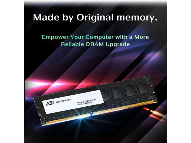 AGI UD128 4GB DDR3 UDIMM 1600MHz CL11, 240-pin for Desktop Memory Model RAM Module Upgrade AGI160004UD128