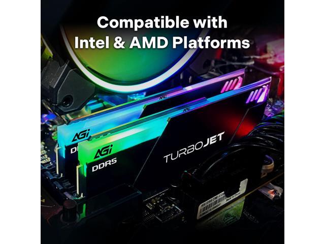 AGI UD858 TURBOJET RGB DDR5 6000MHz 48GB(2x24GB) CL30 1.4V, Intel XMP 3.0 and AMD Expo Desktop Computer Memory AGI6APC24UD858