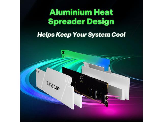 AGI UD858 TURBOJET RGB DDR5 6000MHz 32GB(2x16GB) CL30 1.35V, Intel XMP 3.0 and AMD Expo Desktop Computer Memory AGI6APD16UD858