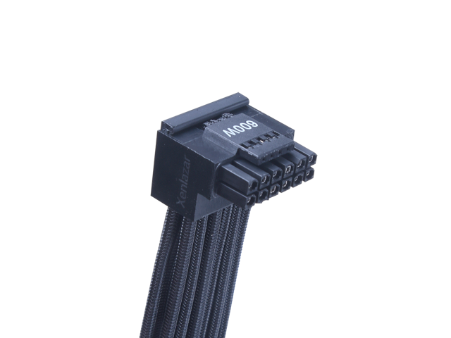 X-Enlazar Superior 600W PCIe 5.0 / Gen 5 90 Degree L-Angled Patent 12VHPWR PSU Extension Cable / Black / 12+4pin to 12+4pin Extension Connector /...