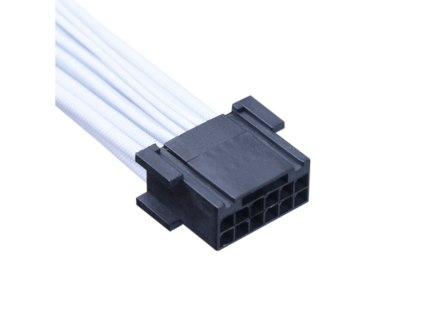 X-Enlazar Superior 600W PCIe 5.0 / Gen 5 90 Degree L-Angled Patent 12VHPWR PSU Extension Cable / White / 12+4pin to 12+4pin Extension Connector /...